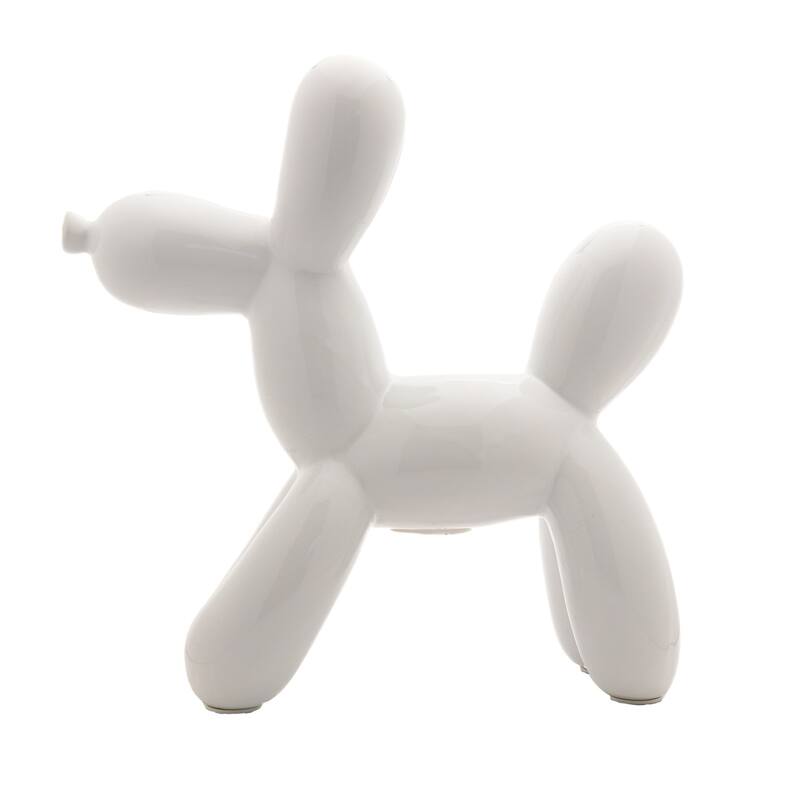 Interior Illusions Plus White Ceramic Dog Piggy Bank - 12" tall