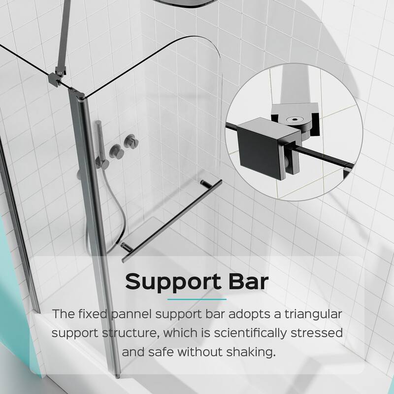 43 in. W * 58 in. H Frameless Folding Shower Doors