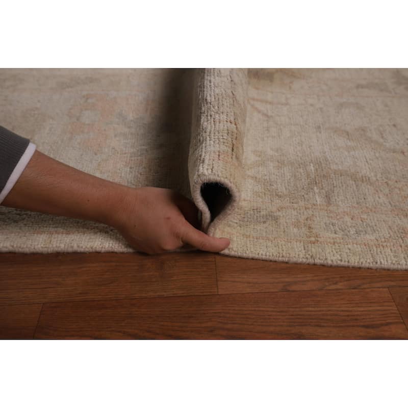 Earth Tone Vegetable Dye Oushak Area Rug Handmade Wool Carpet - 9'7"x 13'5"