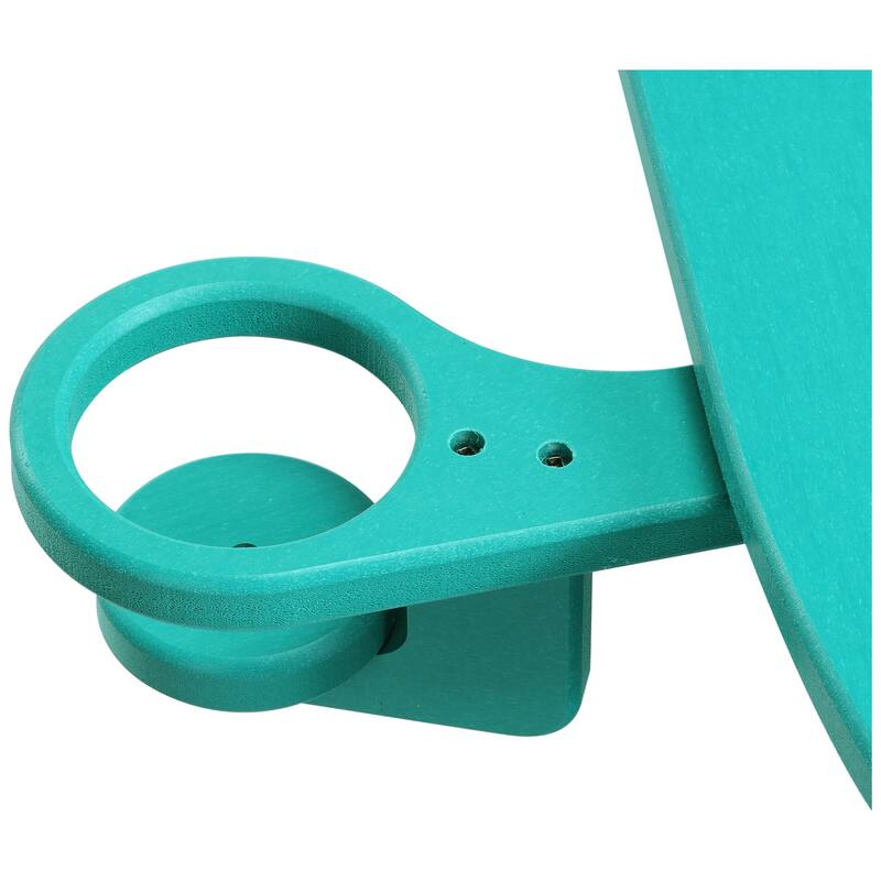 Brighton Outdoor Poly Reclining Chaise Lounge with Wheels & Cup Holder (Set of 4)