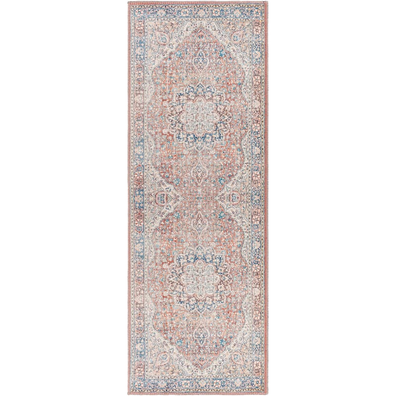 Artistic Weavers Mozhdeh Traditional Printed Machine Washable Area Rug - Burnt Orange - 2' 7" x 12'