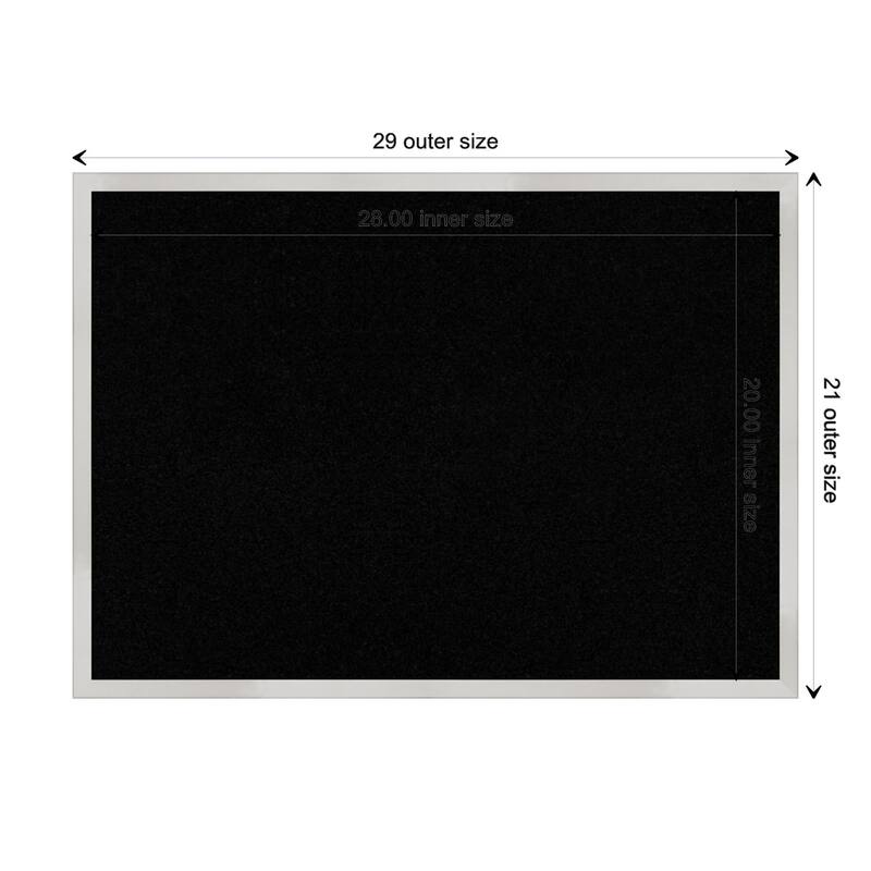 Svelte Wood Framed Black Corkboard Bulletin Board - Svelte Silver - Board Size 28x20