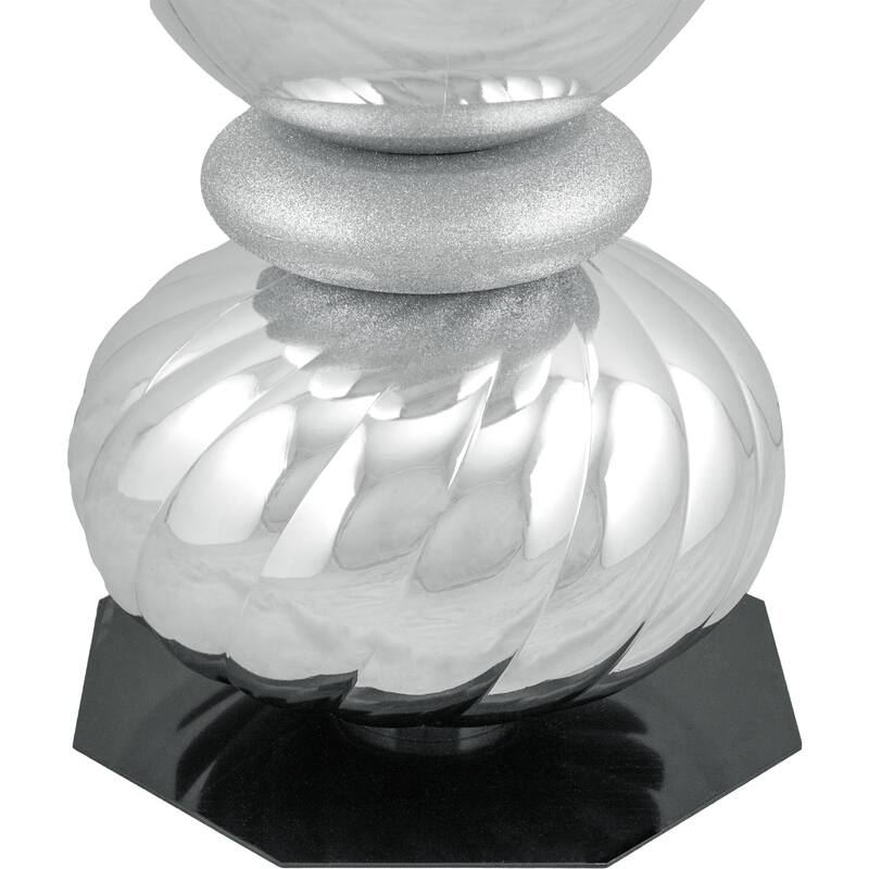 54" Shiny and Glittered Topiary Finial Tower Commercial Christmas Decoration