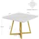 Small Dining Table for 4, 31.5 Inches Industrial Dinner Table with Metal Base