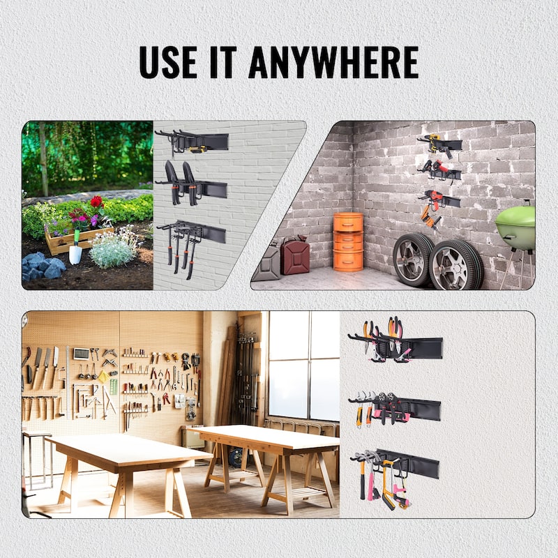 Garage Tool Organizer for Garden Tools, Shovels, Trimmers, and Hoses