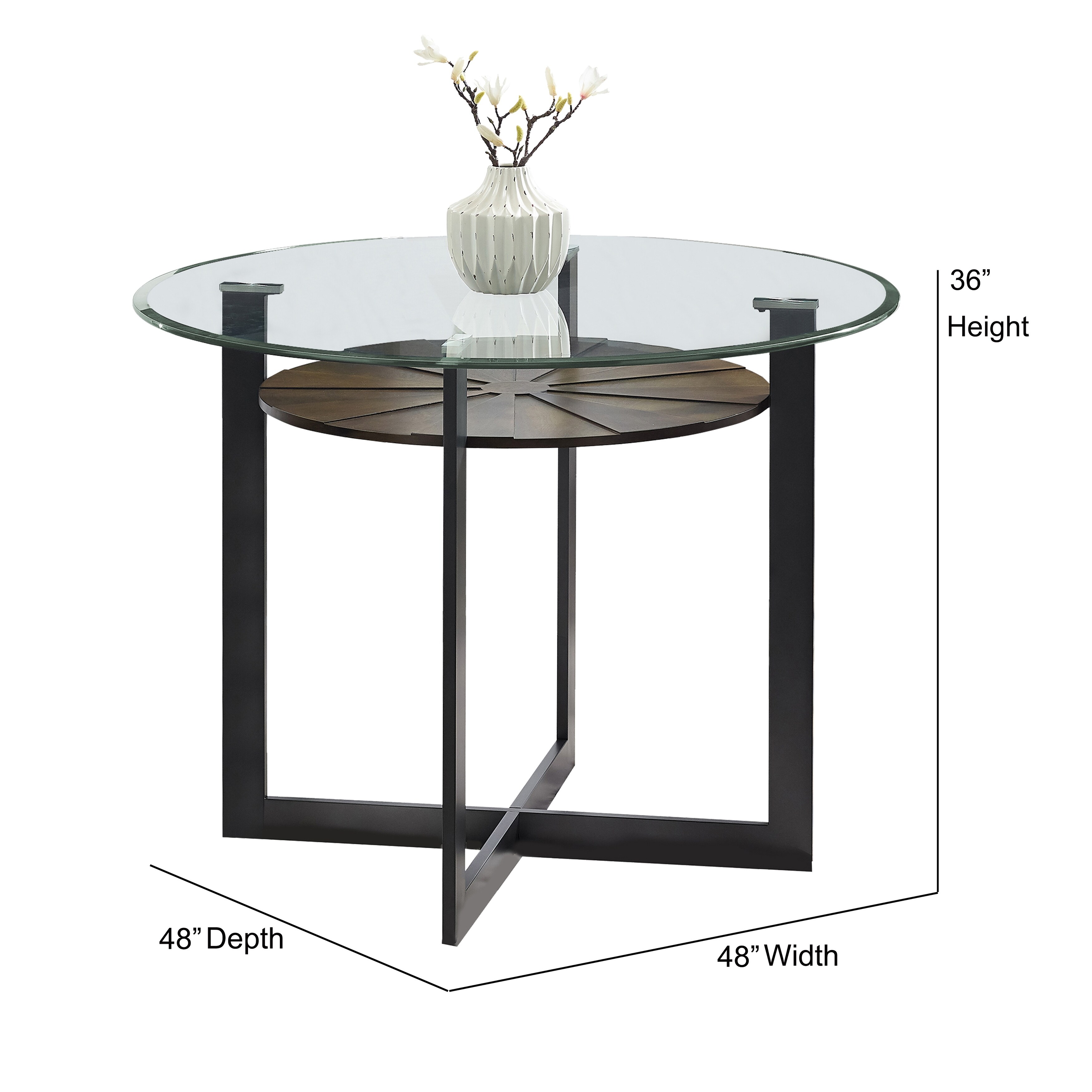 Orrick 48 Inch Glass Top Counter Height Dining Table by Greyson