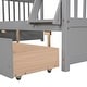 preview thumbnail 27 of 54, Space-Saving Twin Over Full Bunk Bed with Drawers, Solid Wood Frame with Guardrails and Ladder, Detachable into 2 Platform Beds