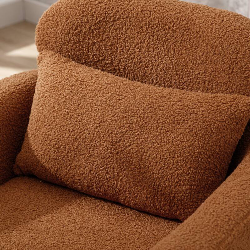 Mid Century Modern Upholstered Accent Chair With Pillow