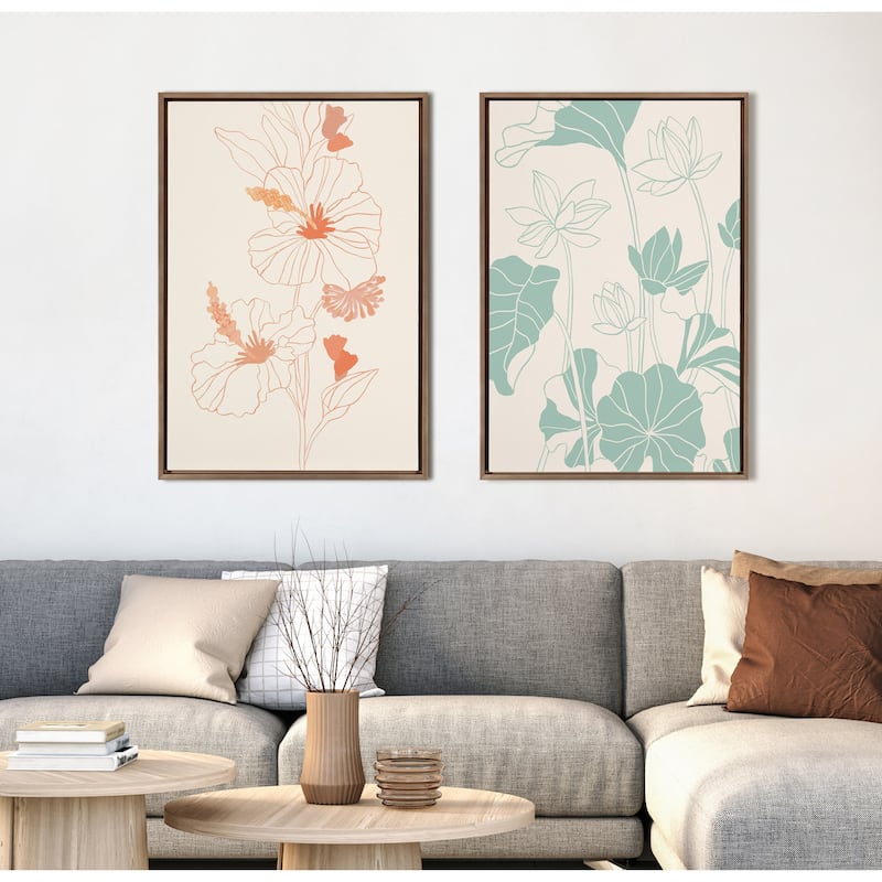 Kate and Laurel Sylvie Hilo Framed Canvas by Kasey Free