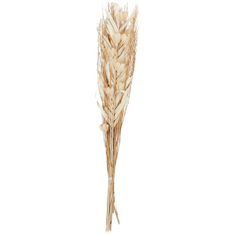 Dried Plant Palm Leaf Handmade Tall Floral Bouquet Natural Foliage with Branches - Cream - Roche River Decor - 4"W x 8"L x 39"H