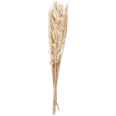 Dried Plant Palm Leaf Handmade Tall Floral Bouquet Natural Foliage with Branches - Cream - Roche River Decor - 4"W x 8"L x 39"H