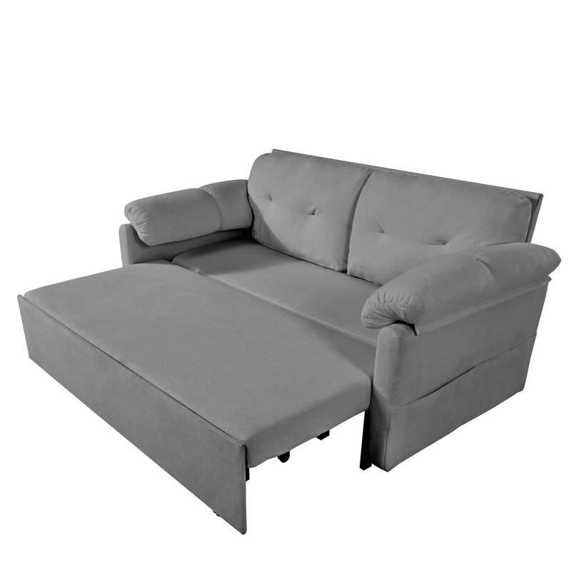 71.65" Chenille 3-in-1 Convertible Sleeper Sofa Bed with Storage Pocket