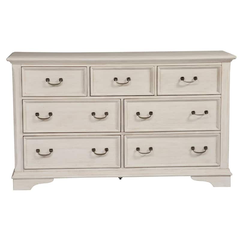 Bayside Antique White with Wire Brushing 7 Drawer Dresser