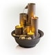 preview thumbnail 9 of 10, Alpine Corporation 11" Tall Indoor Tiered Column Tabletop Fountain with 3 Candles
