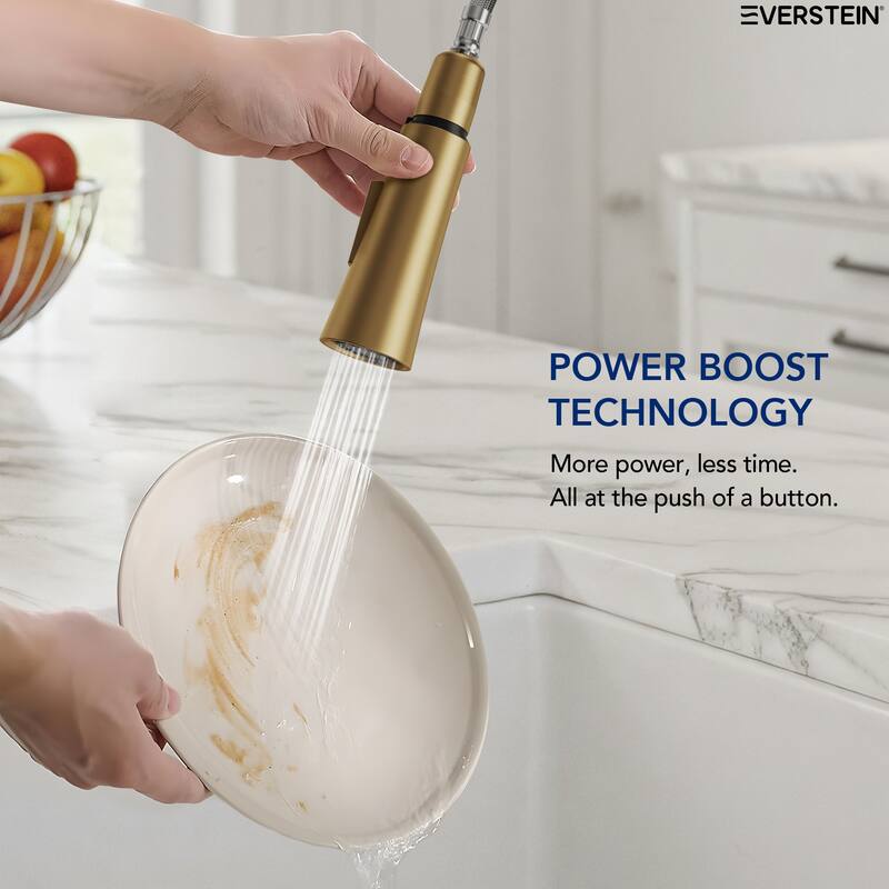 Single Handle Pull Down Kitchen Faucet with Sprayer Brass Swivels 360° Kitchen Faucet