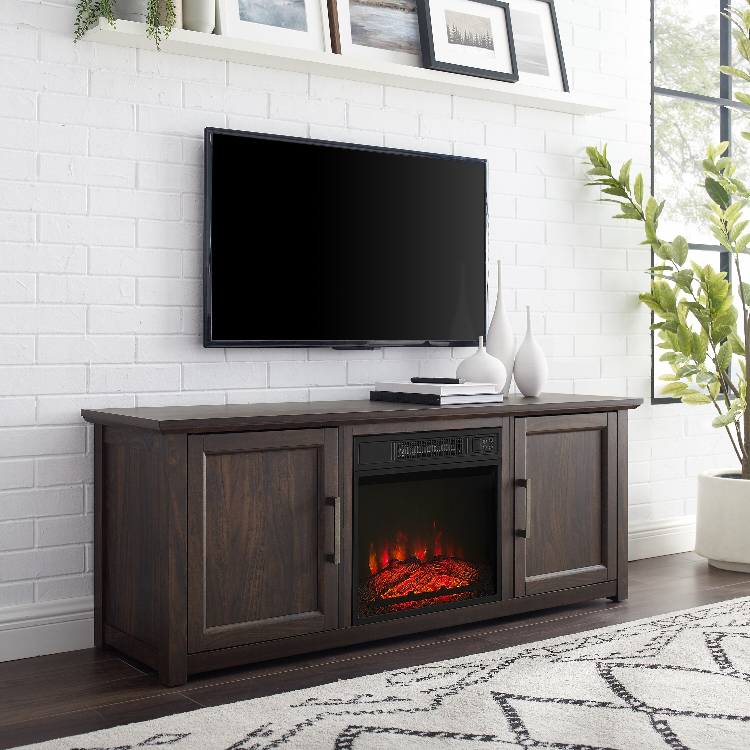 Camden 58 Low Profile Tv Stand W/Fireplace - 58 W x 15.75 D x 22 H - On  Sale - Bed Bath u0026 Beyond - 32078831