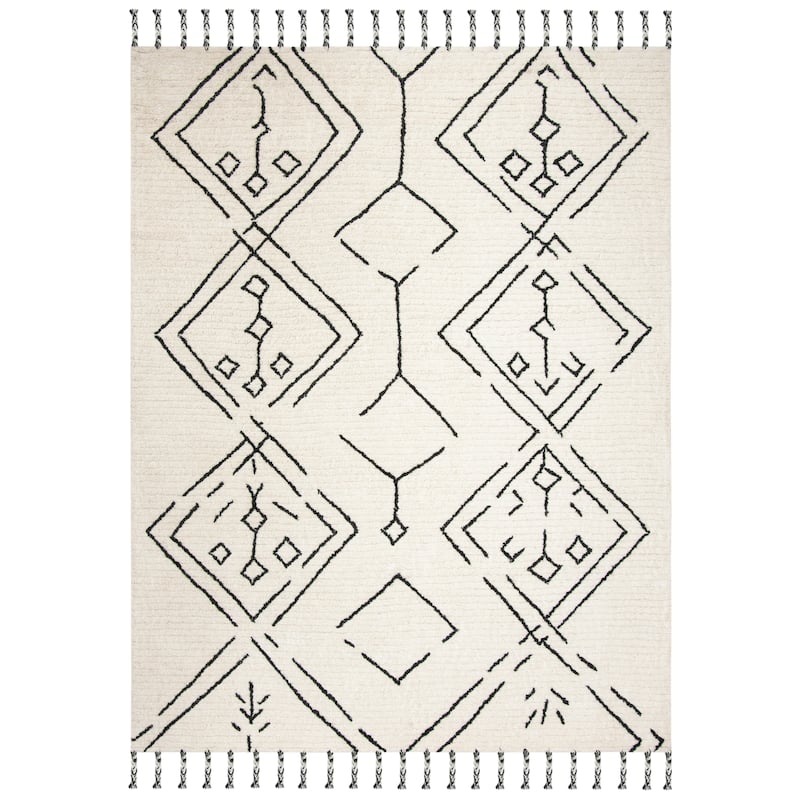 SAFAVIEH Handmade Casablanca Shag Gjenovefa Tribal Wool Rug