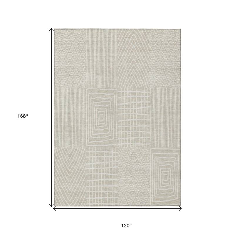 HomeRoots Geometric Transitional Rectangle Outdoor Rug