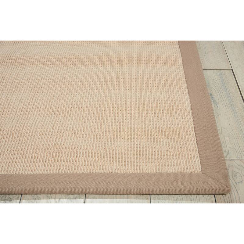Nourison Sisal Soft Modern Solid Cream Bordered Area Rug
