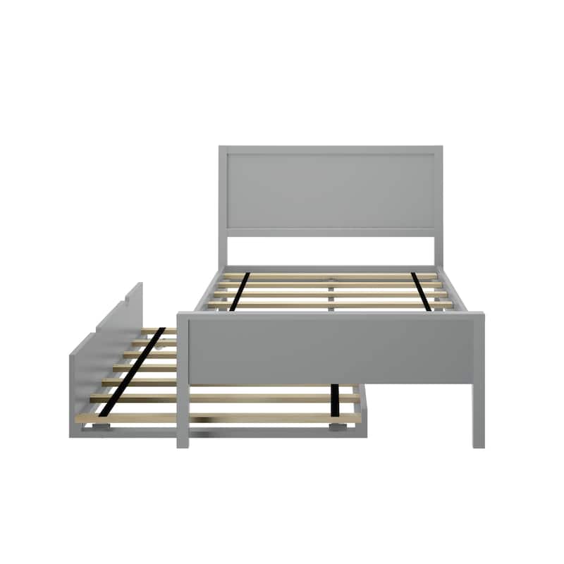 Max and Lily Twin-Size Bed with Panel Headboard and Trundle