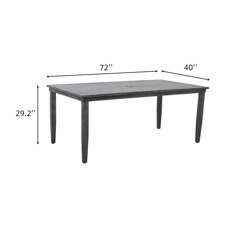 7-Piece Outdoor Patio Woven Dining Set with Gray Cushions