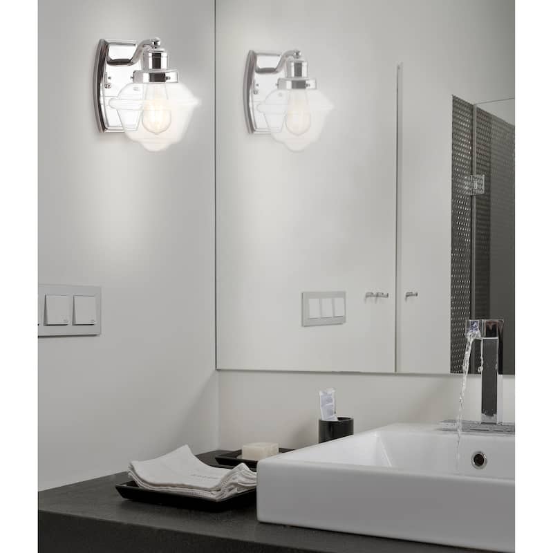 Marais Iron/Glass Schoolhouse LED Vanity Light, by JONATHAN Y