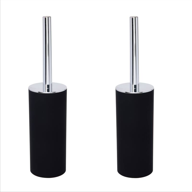 Bath Bliss 2 Pack Soft Touch Toilet Brush Set - Black