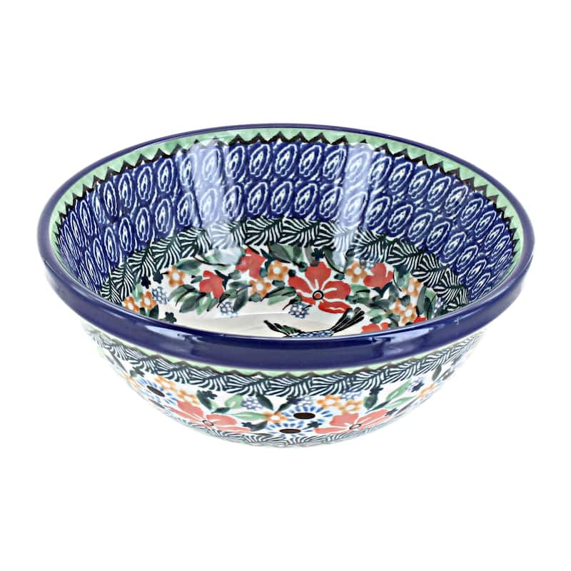 Blue Rose Polish Pottery Ceramika Artystyczna Cereal Bowl - Maria