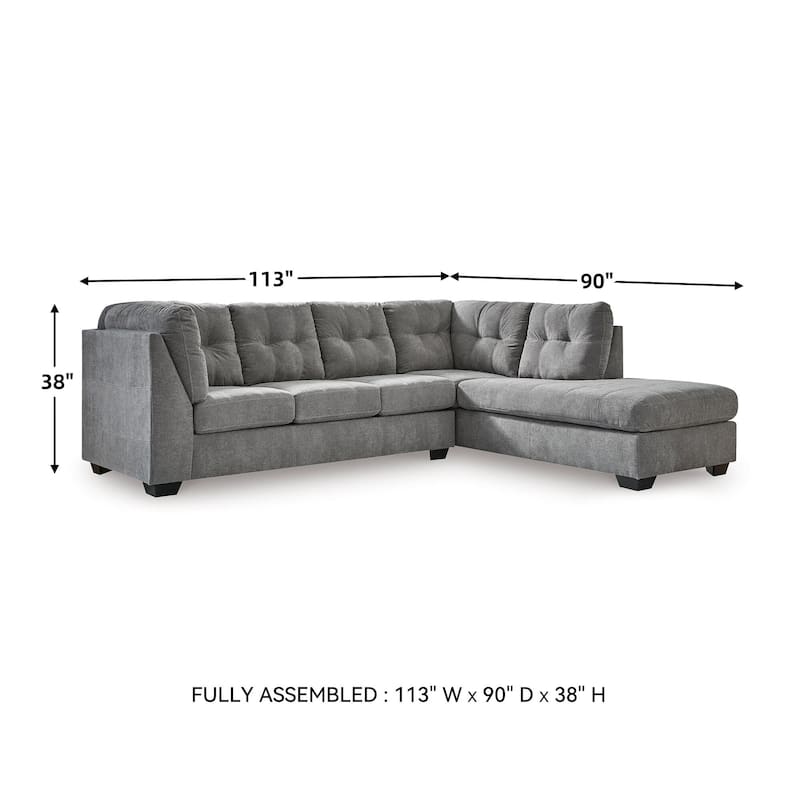 Signature Design by Ashley Marleton Gray 2-Piece Sectional with Chaise - 115"W x 91"D x 38"H