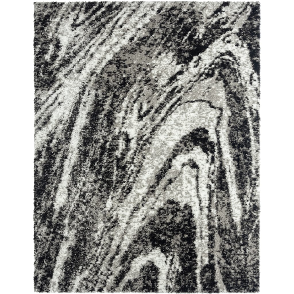 Zenith Abstract Shag Grey Tones Area Rug