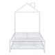 preview thumbnail 4 of 16, White Twin Size Metal Platform Bed with Trundle & House Headboard