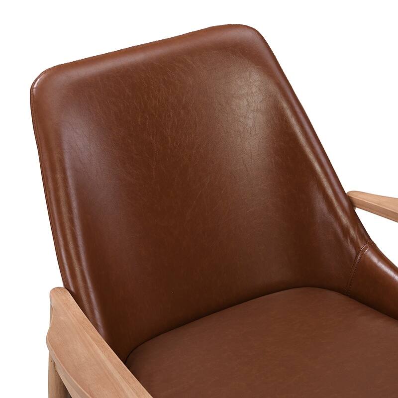 Sherpa Fabric Accent Chair with Solid Wood Frame, Upholstered & Comfortable for Living Room - 26.25" D x 27.5" W x 32.25" H