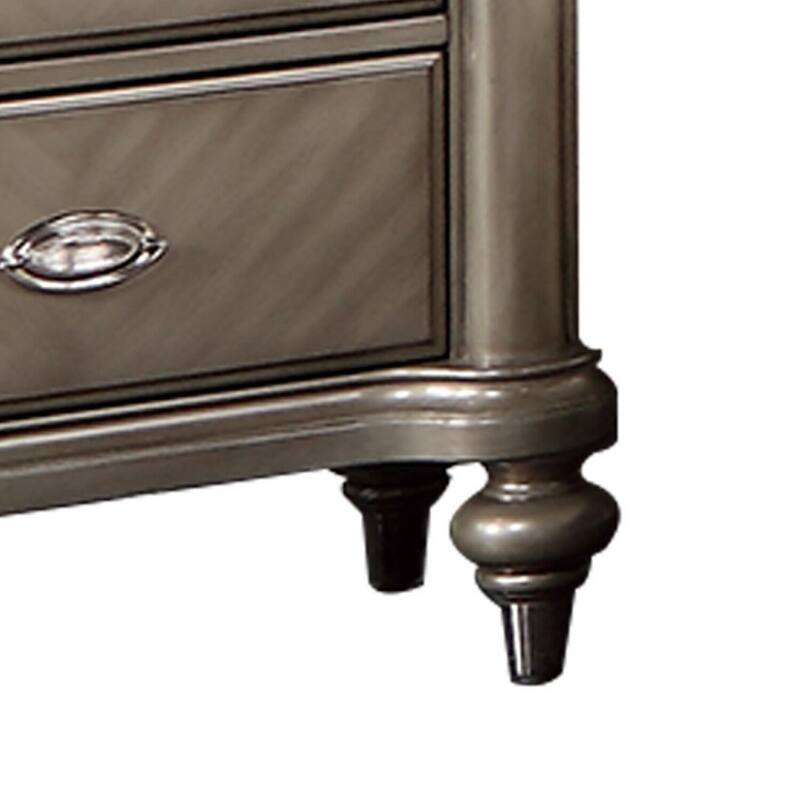 Brown 2 Drawer 18 in. W Nightstand with Sturdy Hardware and Ample Storage