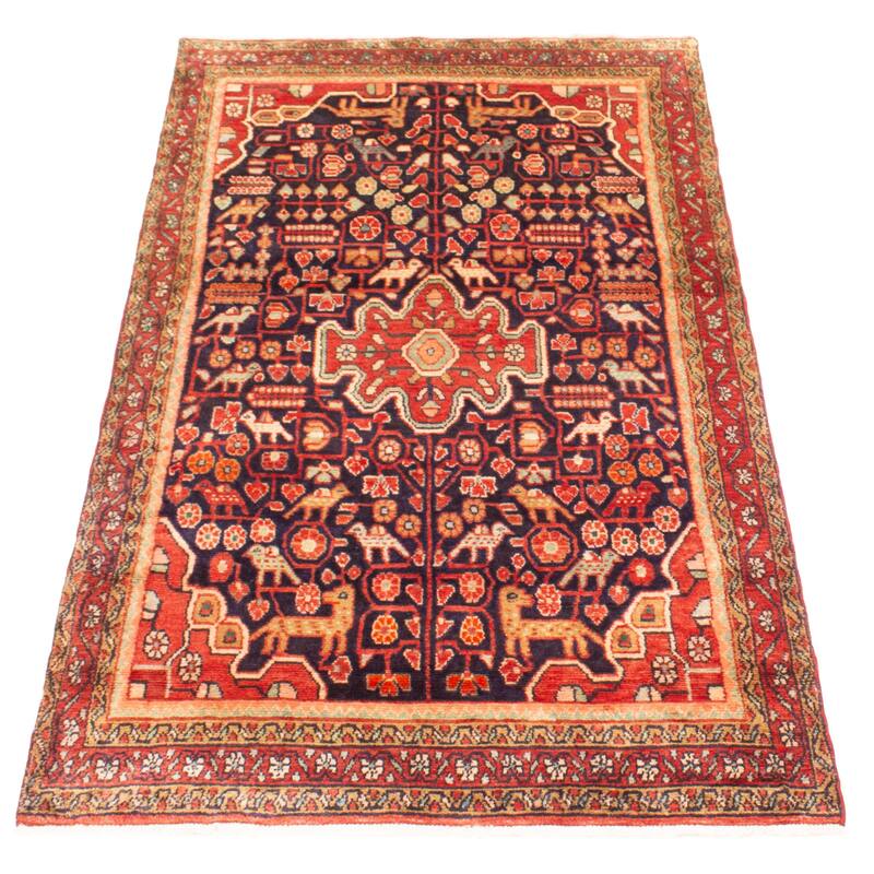 ECARPETGALLERY Hand-knotted Andelz Navy Wool Rug - 4'2 x 7'10