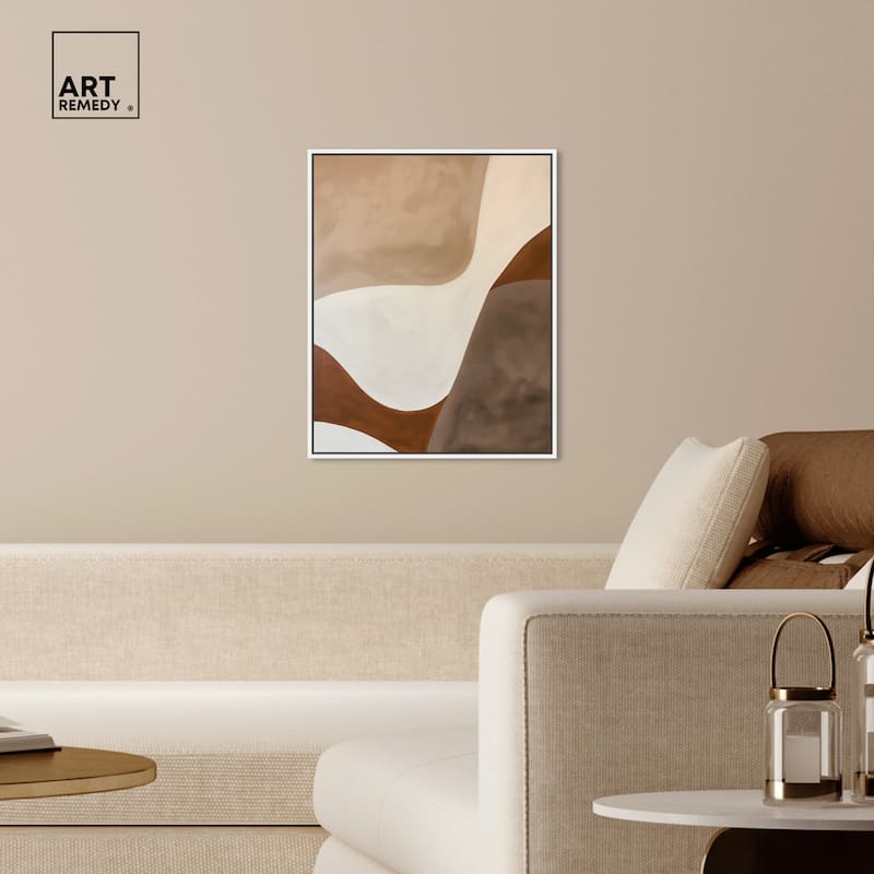 Art Remedy Dream Away Framed Abstract Shapes 1 Piece Canvas Wall Art