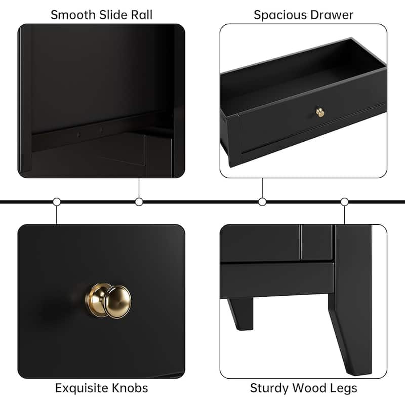 6 Drawer Dresser for Bedroom, Wooden Chest with Deep Drawers and Metal Knobs for Entryway, Hallway, or Kids Room