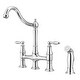 preview thumbnail 5 of 3, Sinkology Austen Crisp White Fireclay 33" Single Bowl Farmhouse Apron Kitchen Sink with Chrome Bridge Faucet Kit