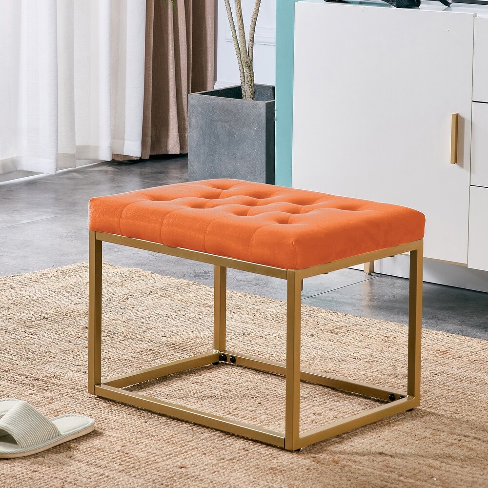 Orange sales tufted ottoman