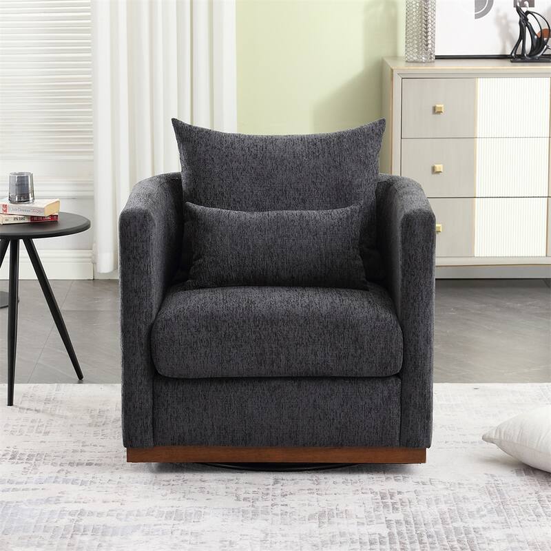 Swivel Barrel Chair,Comfy Round Accent Sofa Chair for Living Room