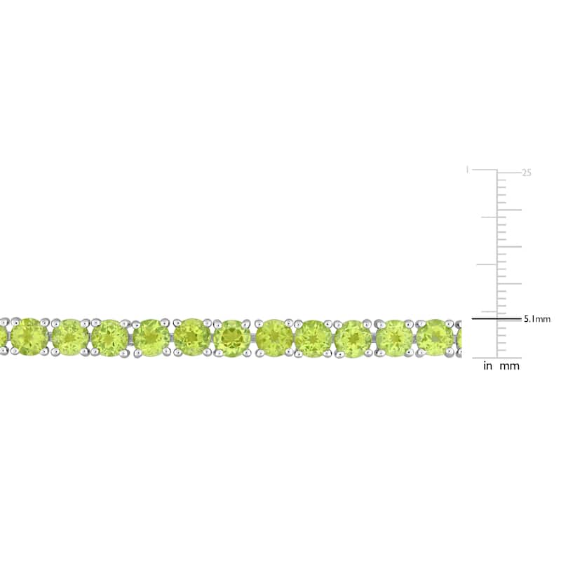 Miadora 19 5/8ct TGW Peridot Tennis Bracelet Sterling Silver