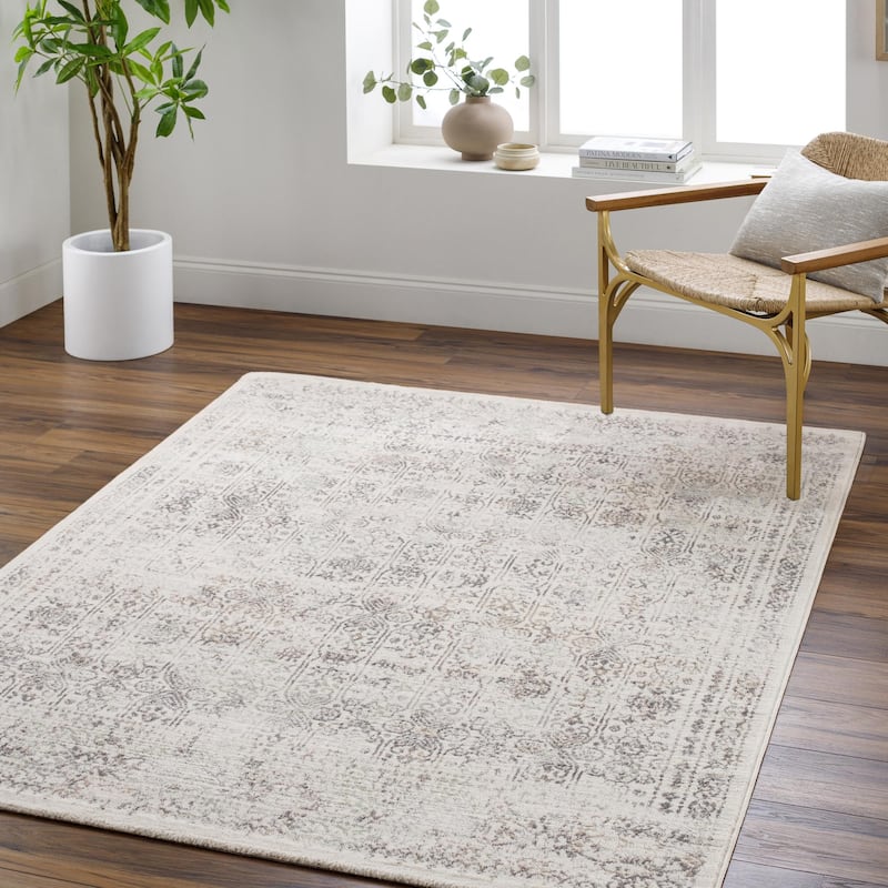 Livabliss Henson Vintage Traditional Area Rug - Cream/Light Gray - 7' 10" x 10'