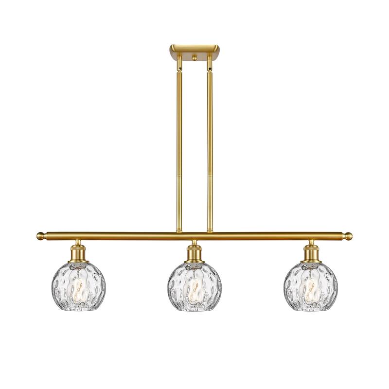 Innovations Lighting Athens Water Glass 3 Light 36" Island Light - 6" Shade - Satin Gold