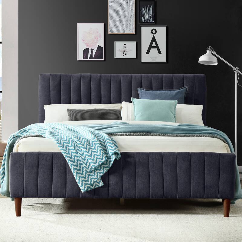 Omax Decor Spencer Upholstered Queen Platform Bed