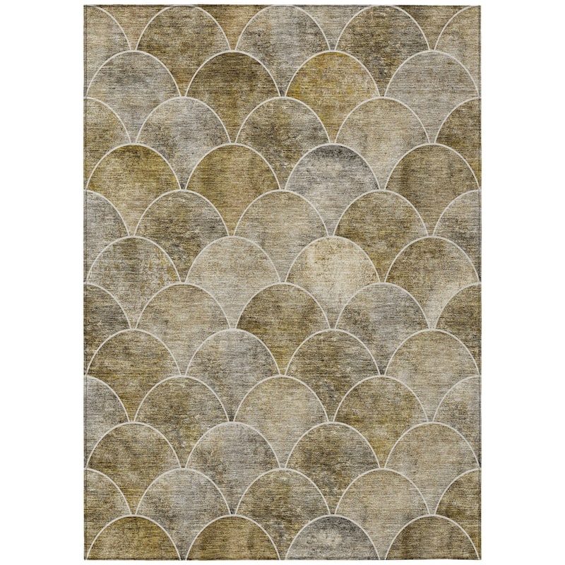 HomeRoots Abstract Transitional Rectangle Outdoor Rug