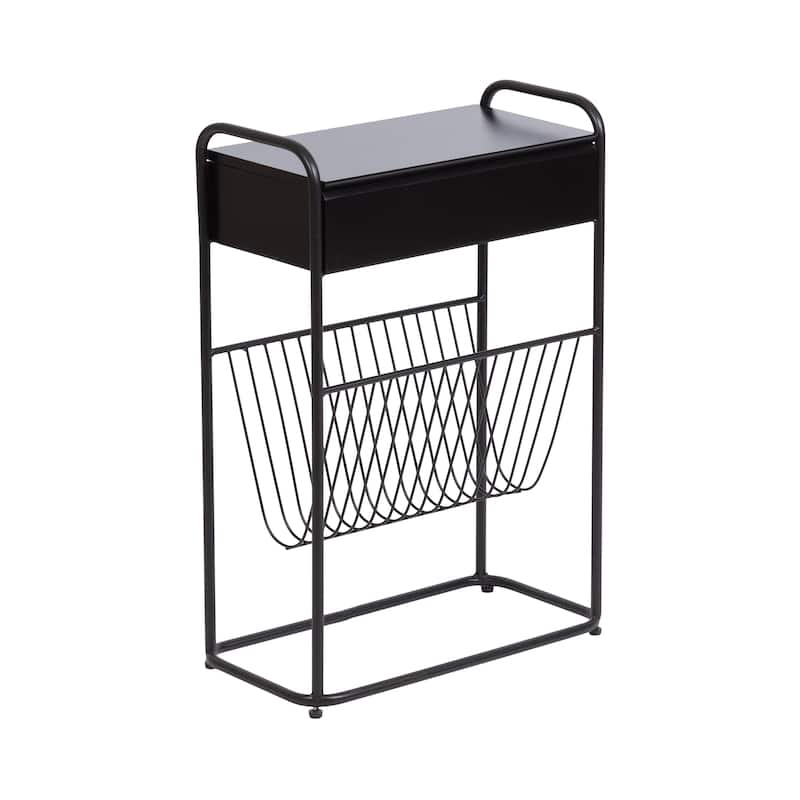 Kate and Laurel Kura Narrow Side Table - 19x9x26 - 19x9x26 - Black