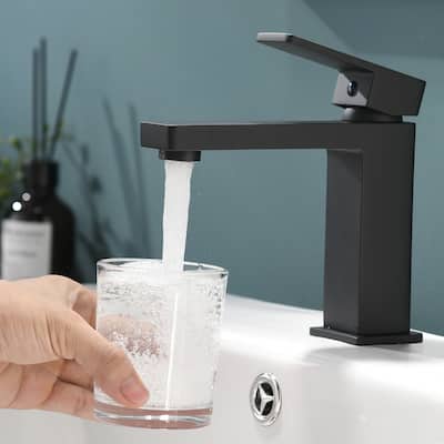 Bathroom Faucet, Brushed Black Faucet for Bathroom Sink, Black Single Hole Bathroom Faucet Single Handle Vanity Basin Faucet