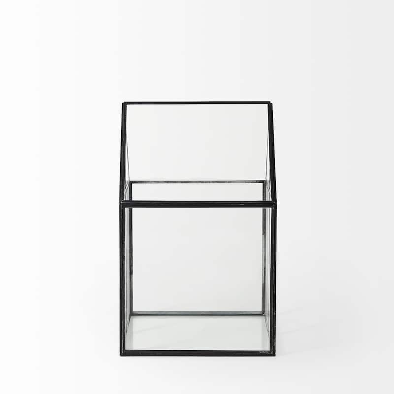 HomeRoots Clear Glass and Metal Terrarium Box