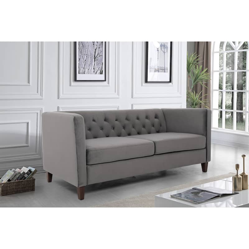 Lisette 73.3'' Velvet Square Arm Sofa