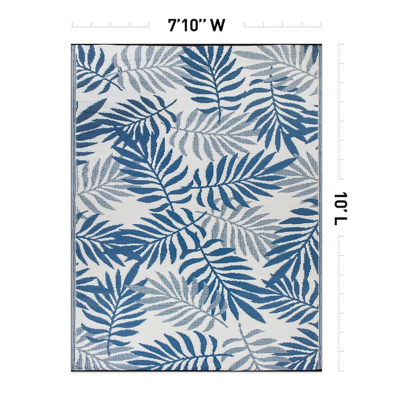 World Rug Gallery Palm Leaves Reversible Recycled Plastic Outdoor Rugs