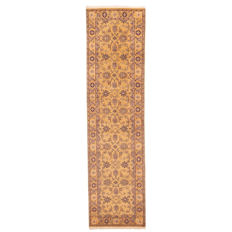 ECARPETGALLERY Hand-knotted Finest Agra Jaipur Light Gold Wool Rug - 2'6 x 9'8